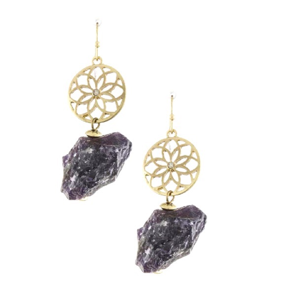 Artisan Handmade Natural Stone Earrings - Picture 3 of 6